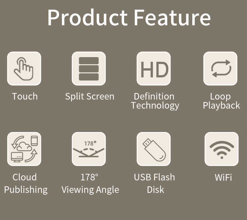 55 inch 1080p Window system Floor Standing LCD Advertising Display 24 H loop playback for display