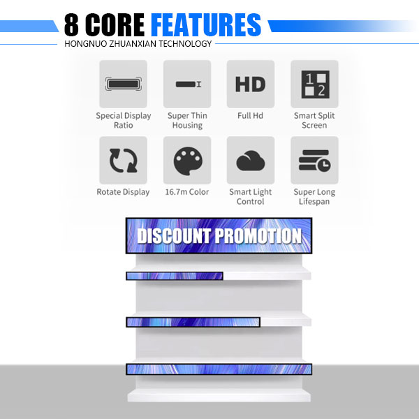 48.5 inch Wifi Android Ultrawide LCD Panel Wall Mount For Indoor Advertising shlf screen disply