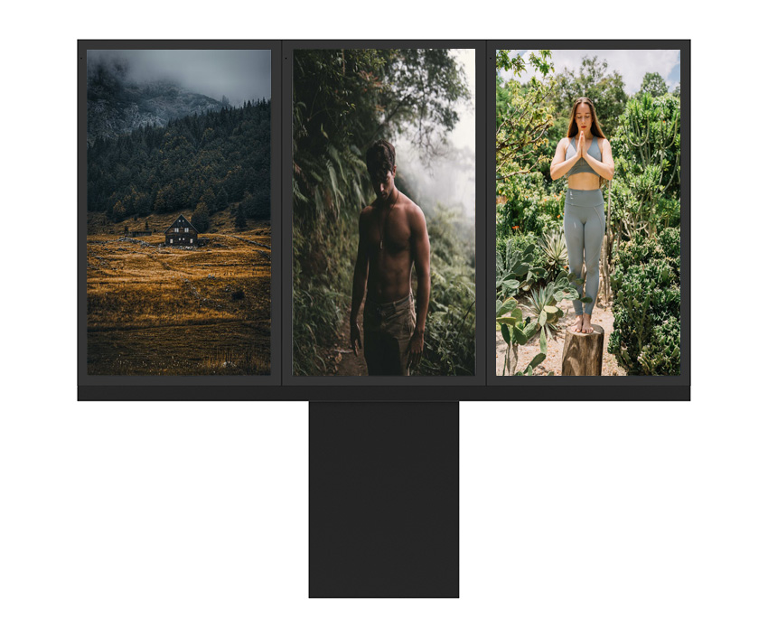 Triple Screen Outdoor LCD Digital Signage 55 Inch For Menu Boards ip 65 waterproof