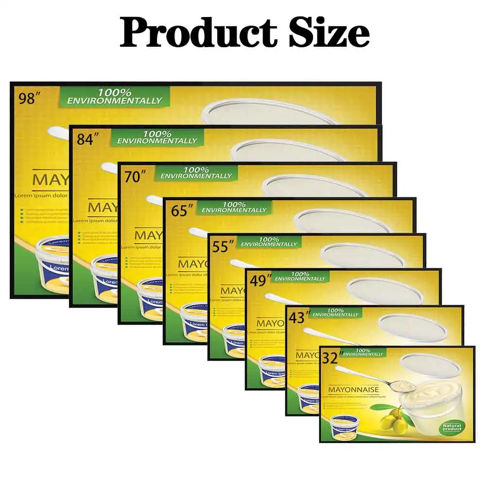 32 inch AC100-240V Wall Mounted Digital Signage 1920x1080 Resolution 178 Degree Viewing Angle video disply