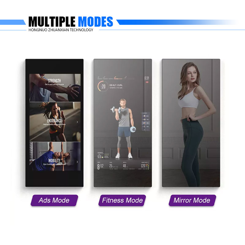 Hot sale 21.5 inch Interactive Glass Sensor Smart Fitness wall mounted Mirror For Home Gym Exercise