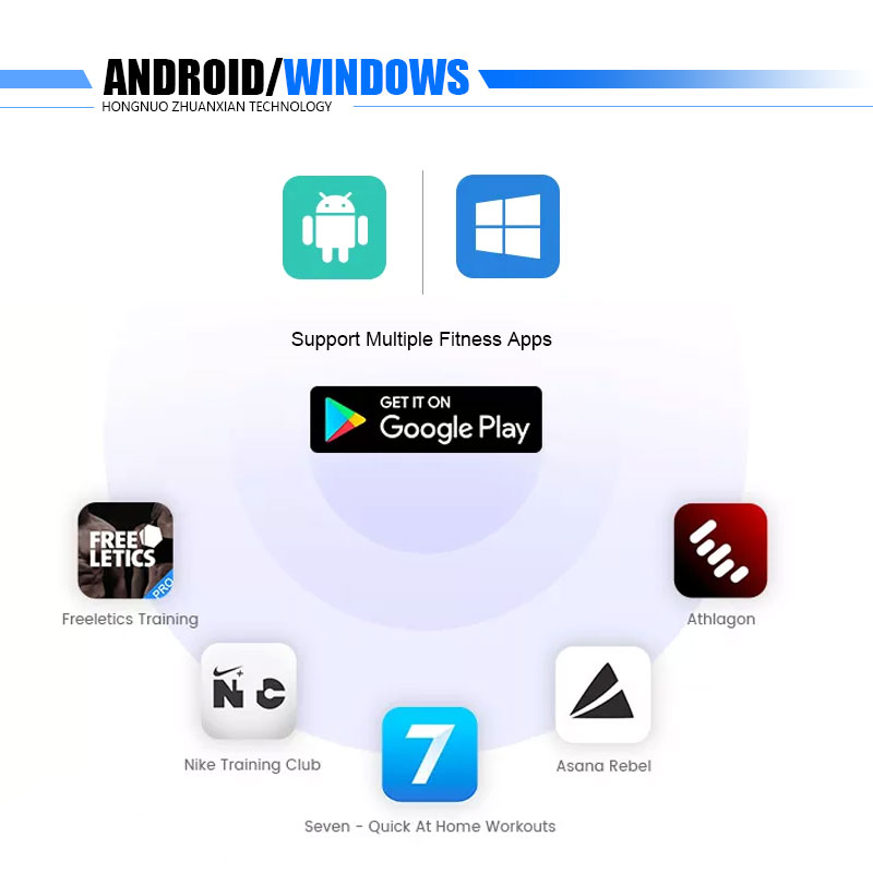 43 inch Floor Standing Smart Fitness Mirror , Android system Interactive Workout Mirror with google play