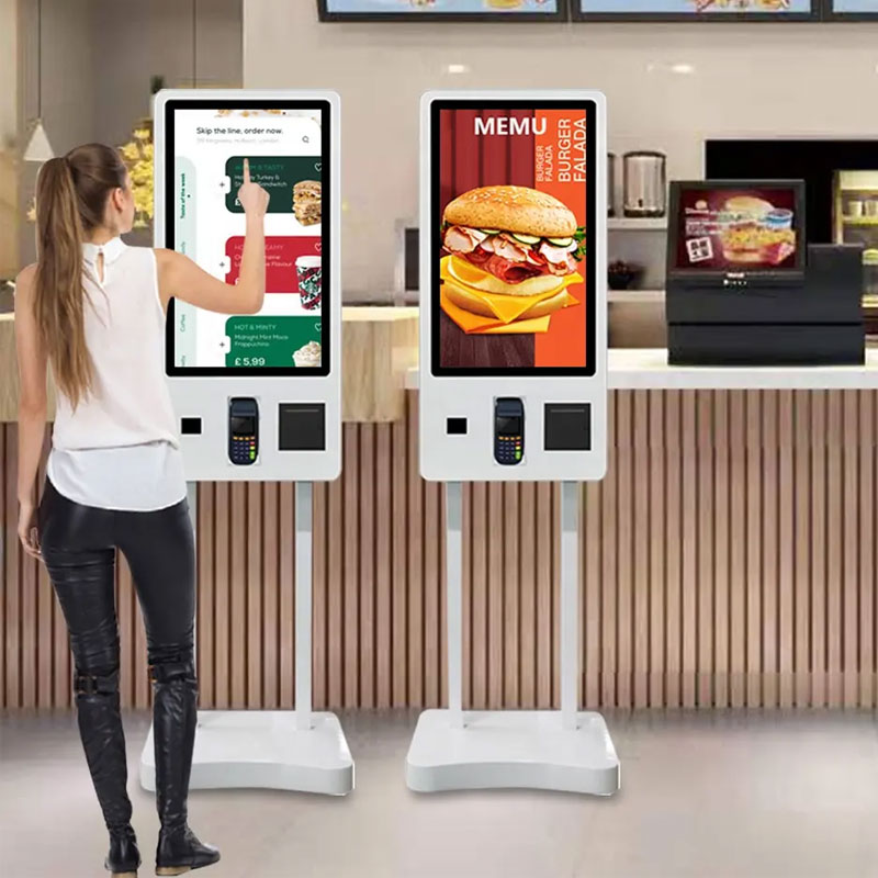 Touch Screen Kiosk POS System, 21.5 Inch Screen, Self-Service Payment Terminal QR Code Scanner Optional With HD Resolution
