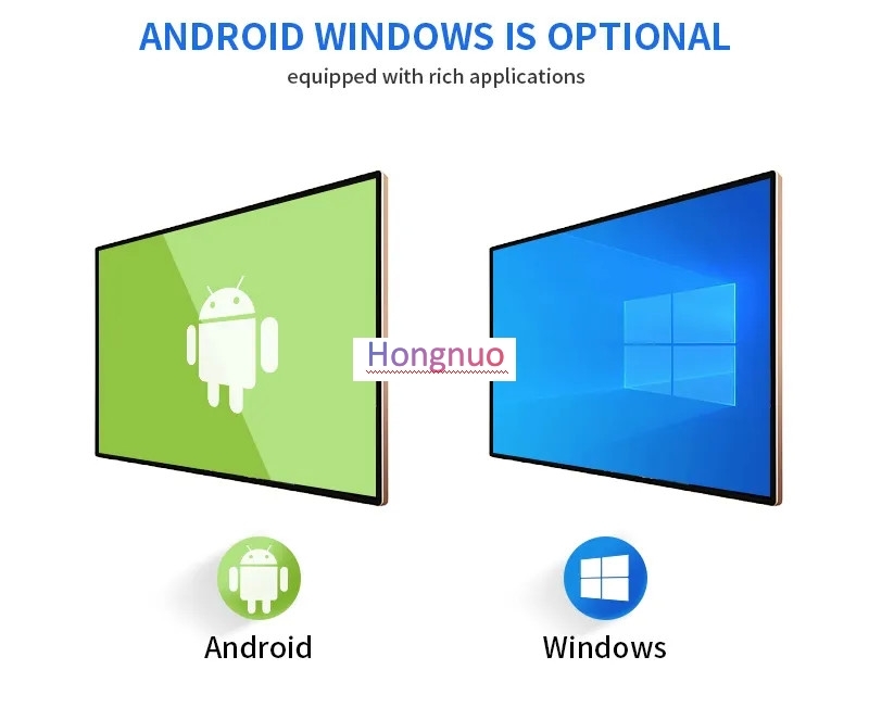 75 Inch 3840*2160 screen Wall Mount Digital Signage Display smart Android system For Advertising Multifunctional