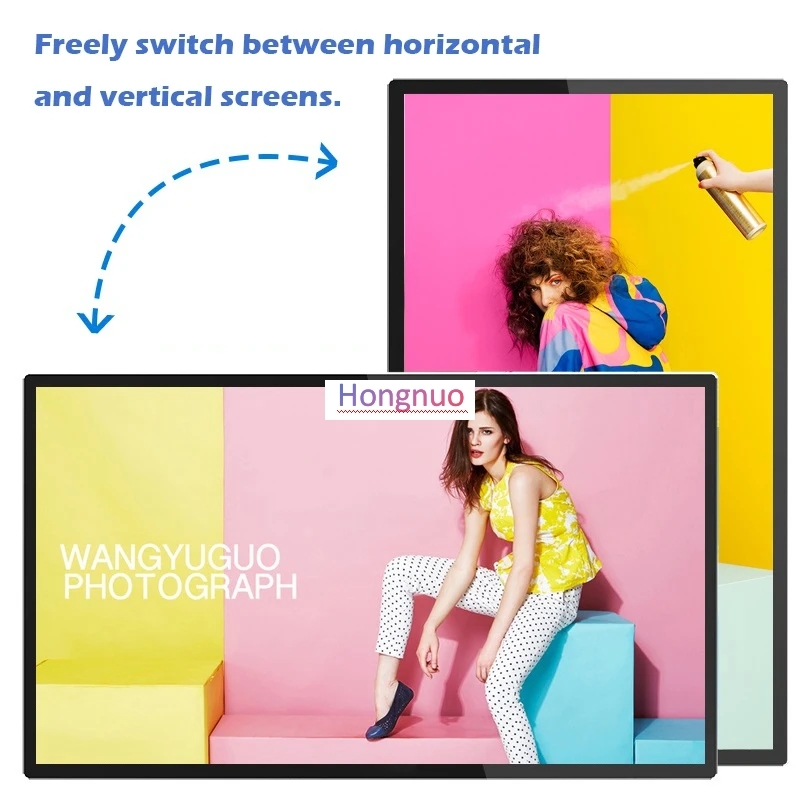 Hongnuo 65 inch Touch HD LCD Screen 4K resolution Wall Mounted Ultra Thin For Advertisement display