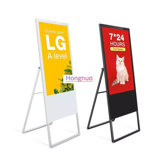 55 Inch Flexible Free Standing I3 4+128gb  with touch screen Digital Display Screens Portable For Advertising